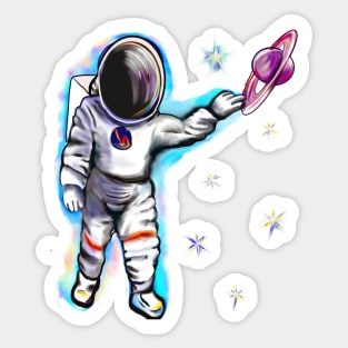 Astronaut in space reaching for the stars - cute Cavoodle, Cavapoo, Cavalier King Charles Spaniel Sticker